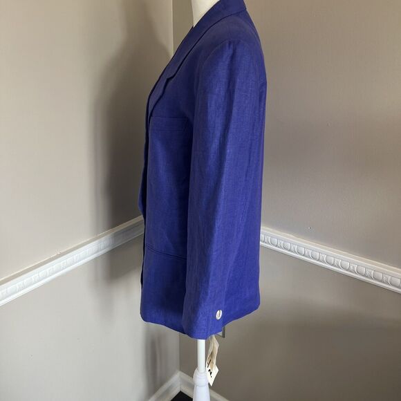 Vintage David N Petites Women’s Blazer 100% Linen Purple Size 10 - Picture 4 of 12